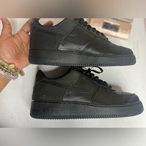 Nike Air Force 1 Triple Black Patchwork Women’s Sneakers Size 11